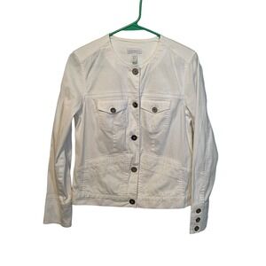 Charter Club White Jacket Women's‎ Size Small Cotton Blend Stretch Fast Shipping